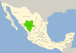 Symphyotrichum turneri native distribution map: Mexico — Durango.