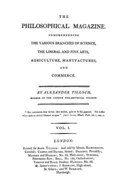 The Philosophical Magazine - 1st Series - Volume 1 - 1798 - Titlepage.png
