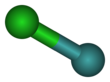 Ball-and-stick model of xenon monochloride