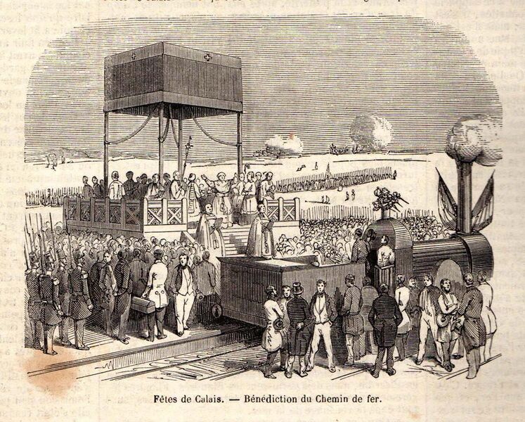File:Fete de Calais - Benediction du Chemin de Fer 1848.jpg