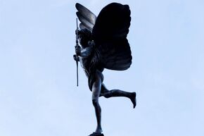 Statue of Anteros, Greek god of requited love, on Piccadilly Circus in London