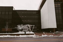 The ISR Thompson building in the winter snow.jpg
