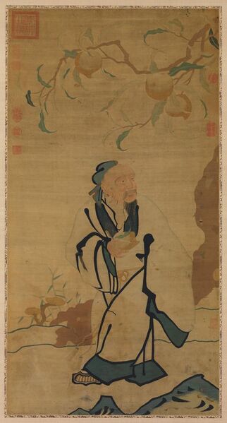 File:The Immortal Dongfang Shuo Stealing a Peach (東方朔偷桃) silk tapestry.jpg