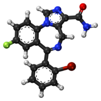 Imidazenil ball-and-stick model.png