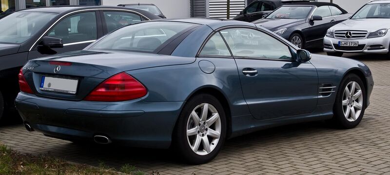 File:Mercedes-Benz SL 500 (R 230) – Heckansicht, 3. März 2014, Hilden.jpg