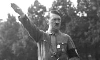 Adolf Hitler making a Nazi salute