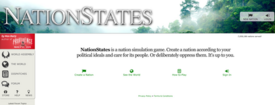 Screenshot of the NationStates home page