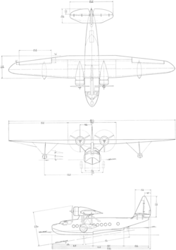 3-view line drawing of the Sikorsky S-43