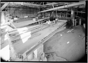 Wilfley tables from the Kennecott Copper Corporation, on Copper River and Northwestern Railroad, Kennicott, Valdez-Cordova Census Area, Alaska. July 1985