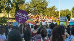çekilmesi protesto edilirken, 5 Ağustos 2020, Kadıköy, İstanbul