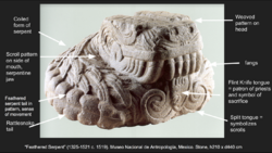 Annotated Image of the Feathered Serpent or Plumbed Serpent Sculpture.png