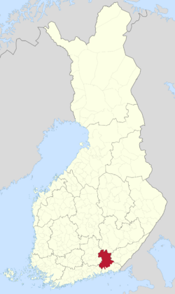 Location of Kouvola in Finland
