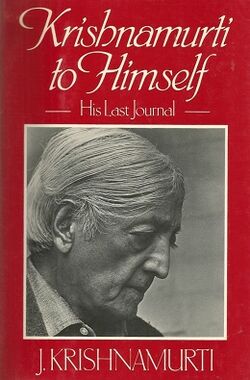 dust jacket of first US edition with a photo portrait of Krishnamurti