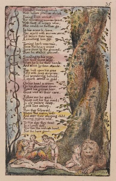 File:William Blake - Songs of Innocence and of Experience, Plate 35, "The Little Girl Found" (Bentley 36) - Google Art Project (cropped).jpg