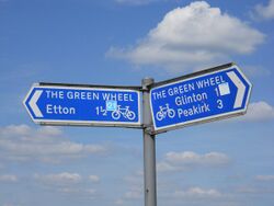 Green Wheel cycle route sign, Glinton - geograph.org.uk - 3533144.jpg