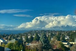 Heavy band of clouds in North Seattle