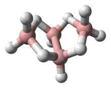 ball-and-stick model of tetraborane