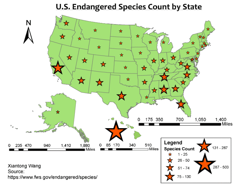 File:U.S. Endangered Species Count by State.gif