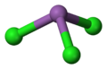 Ball and stick model of antimony trichloride