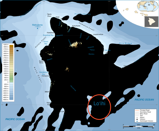 Earth Kama Ehuakanaloa Seamount HandWiki   640px Hawaii Island Topographic Map En Loihi.svg 