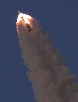 ISRO Pad abort test Crew Module lifting off.jpg