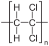 Skeletal formula of polyvinylidenechloride =