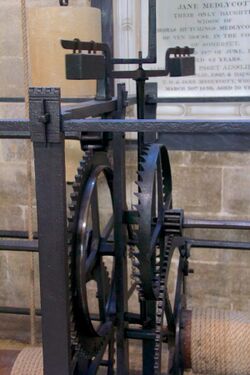 modern photograph of Salisbury Cathedral's medieval clock