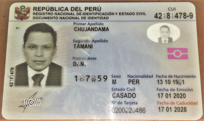 File:DNI peruano - frente (Modelo 2020).png