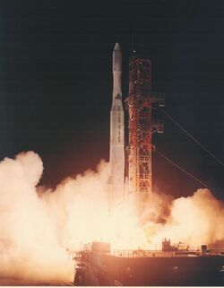 Delta-M launching Intelsat-3 satellite.jpg