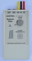 Osypka Rostock-Filter is a Butterworth high-pass filter. It can be used in combination with a standard ECG recorder. The output of the “Rostock filter” has to be connected to the auxiliary DC input of the electrocardiograph.