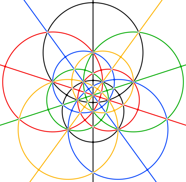 File:Disdyakis triacontahedron stereographic d5 colored.svg