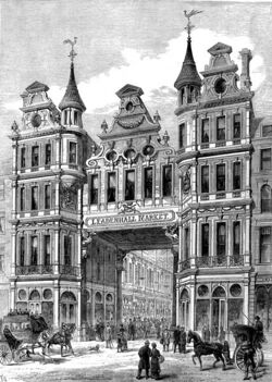 Leadenhall Market entrance Illustrated London New 1881.jpg