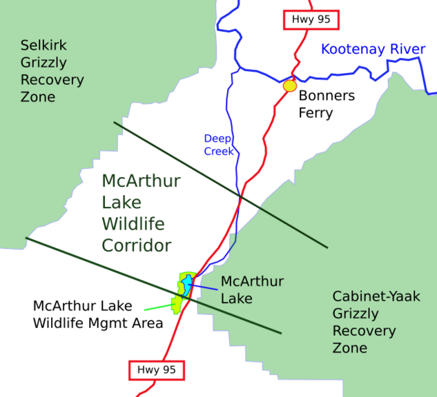 File:McArthur Lake Wildlife Corridor sketch map.svg