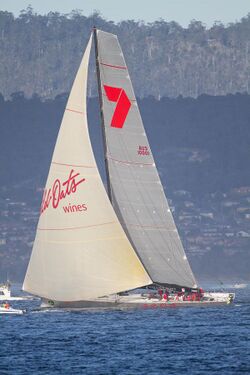 Wild Oats XI about to finish 2011 Sydney to Hobart.jpg