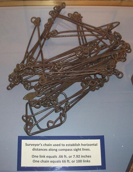 File:Gunter's chain at Campus Martius Museum.JPG