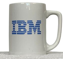 IBM merchandising coffee mug with company logo.jpg