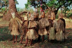 9–10-year-old boys of the Yao tribe in Malawi participating in circumcision and initiation rites.