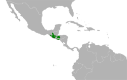 Melozone biarcuata map.svg