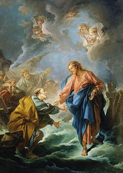 Saint Pierre tentant de marcher sur les eaux by François Boucher.jpg