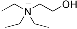 Skeletal formula of the triethylcholine cation