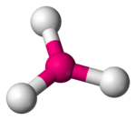 Skeletal model of a trigonal molecule with a central atom (boron) symmetrically bonded to three peripheral (chlorine) atoms