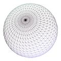 A finely tassellated wireframe sphere featuring over 5000 sample points.