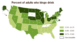 Percent of adults who binge drink US 2010.png