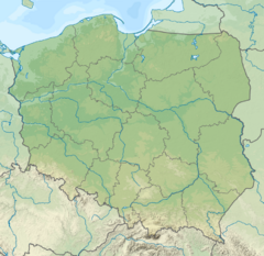 Map showing the location of the Węże locality in Poland