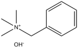 Skeletal formula of benzyltrimethylammonium hydroxide