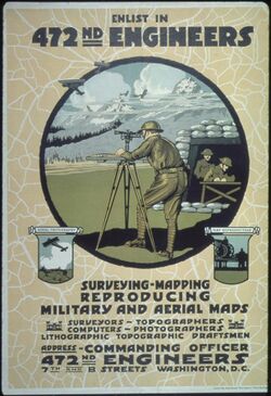 "Enlist in 472nd Engineers. Surveying, mapping reproducing military and aerial maps. Surveyor- Topographers- Computers- - NARA - 512490.jpg