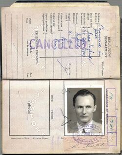 1940 British Straits Settlements colonial war-time passport issued to a BOAC pilot flying on the Horseshoe route.jpg