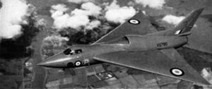 Avro 707B VX790 in flight c1951.jpg