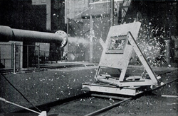 CAA Westinghouse chicken gun fired at glass panel.png