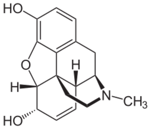 The chemical structure of Morphine